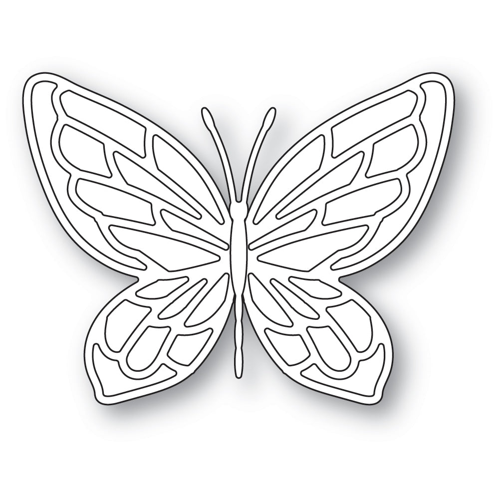 Poppy Stamps Stanzschablone - Large Stained Glass Butterfly and Background