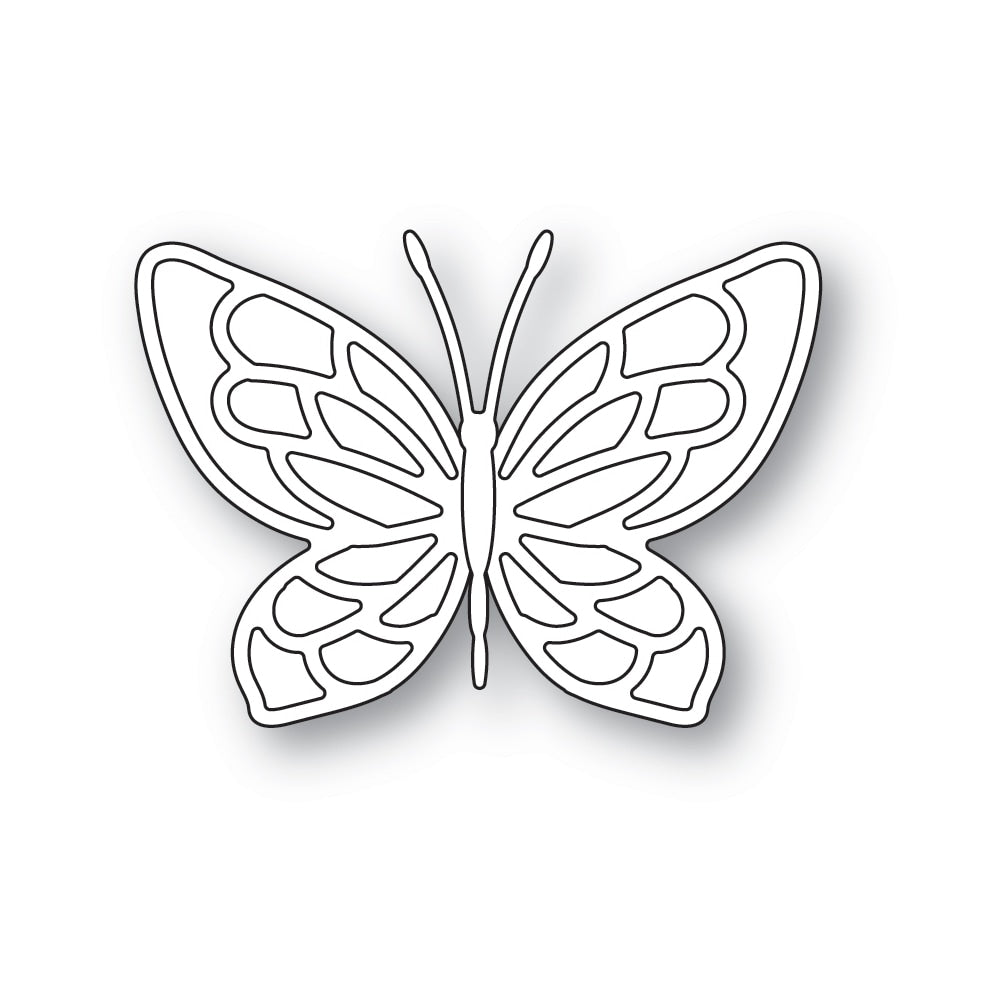 Poppy Stamps Stanzschablone - Small Stained Glass Butterfly and Background