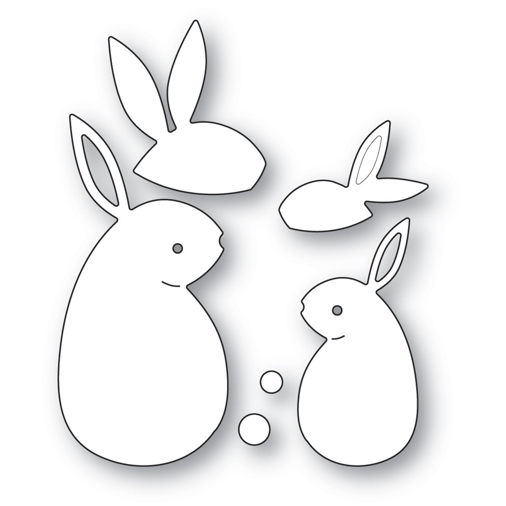 Poppy Stamps Stanzschablone - 2563 Thoughtful Bunny Duo