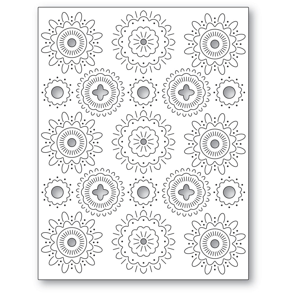 Poppy Stamps Stanzschablone - 2583 Nordic Floral Plate
