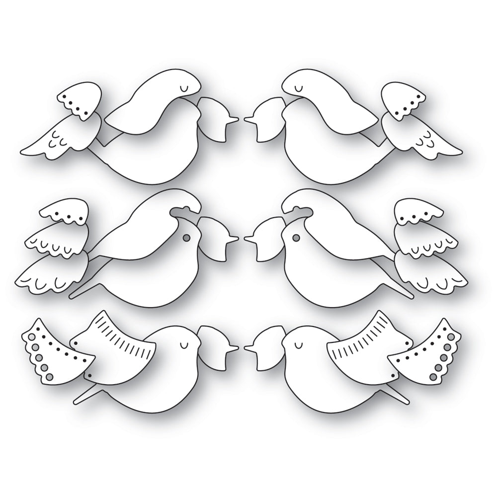 Poppy Stamps Stanzschablone - 2601 Nordic Bird Bunch