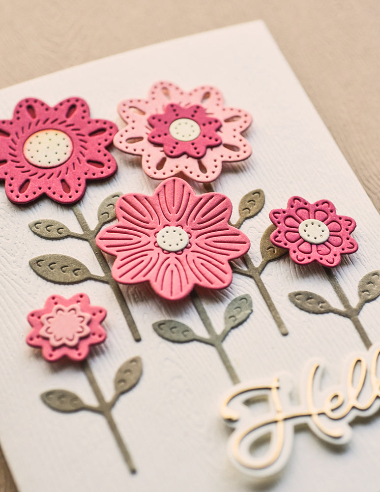 Poppy Stamps Stanzschablone - 2603 Nordic Flower Heads