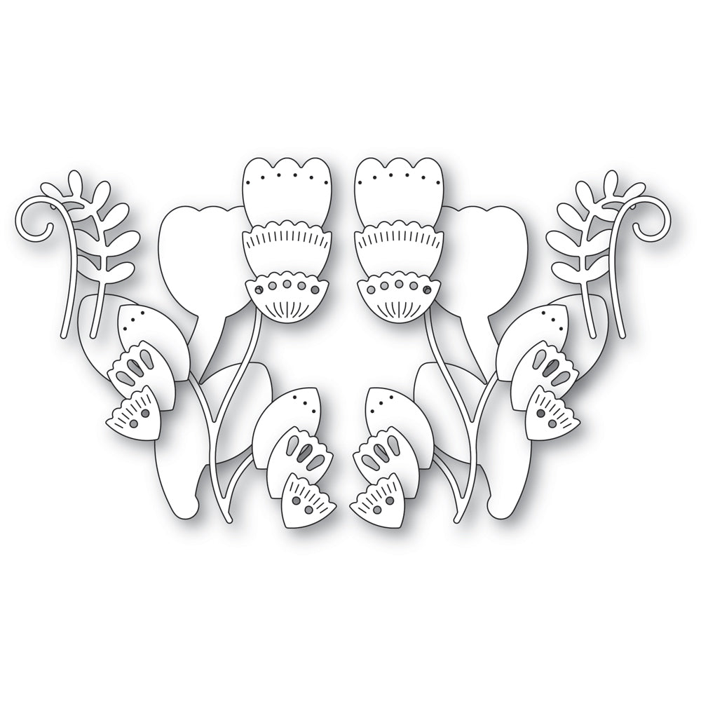 Poppy Stamps Stanzschablone - 2604 Nordic Fancy Blossoms