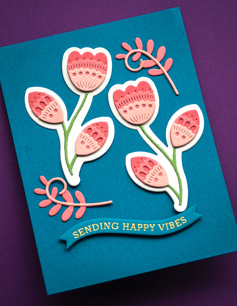 Poppy Stamps Stanzschablone - 2604 Nordic Fancy Blossoms