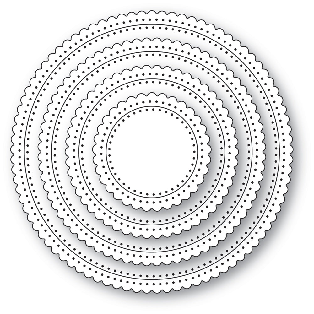 Poppy Stamps Stanzschablone - 2609 Scallop Pinpoint Rings