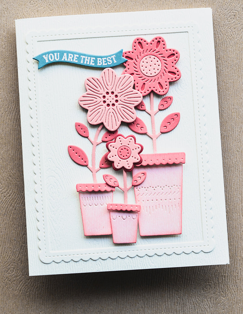 Poppy Stamps Stanzschablone - 2612 Nordic Flower Pots and Stems