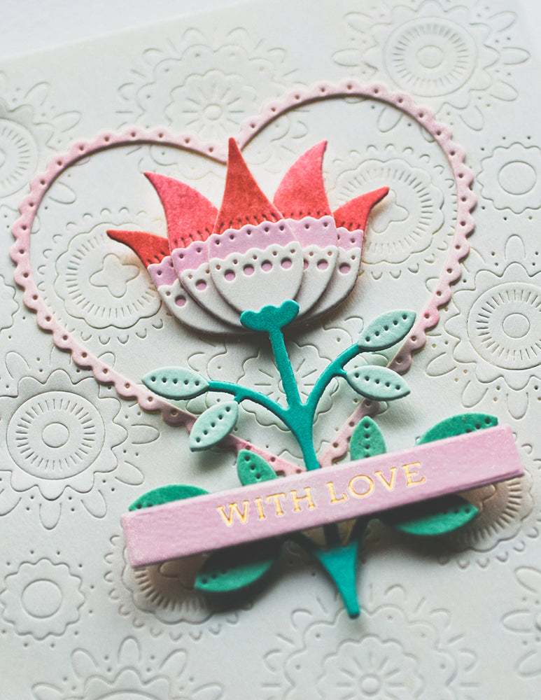 Poppy Stamps Stanzschablone - 2616 Scallop Pinpoint Hearts