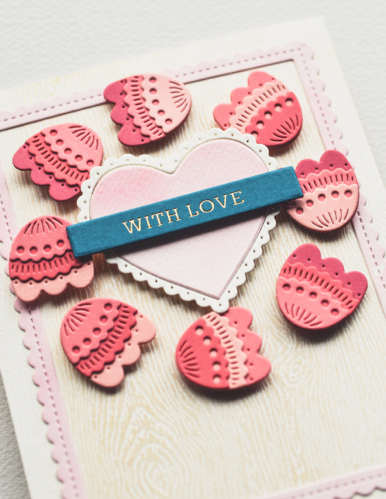 Poppy Stamps Stanzschablone - 2616 Scallop Pinpoint Hearts