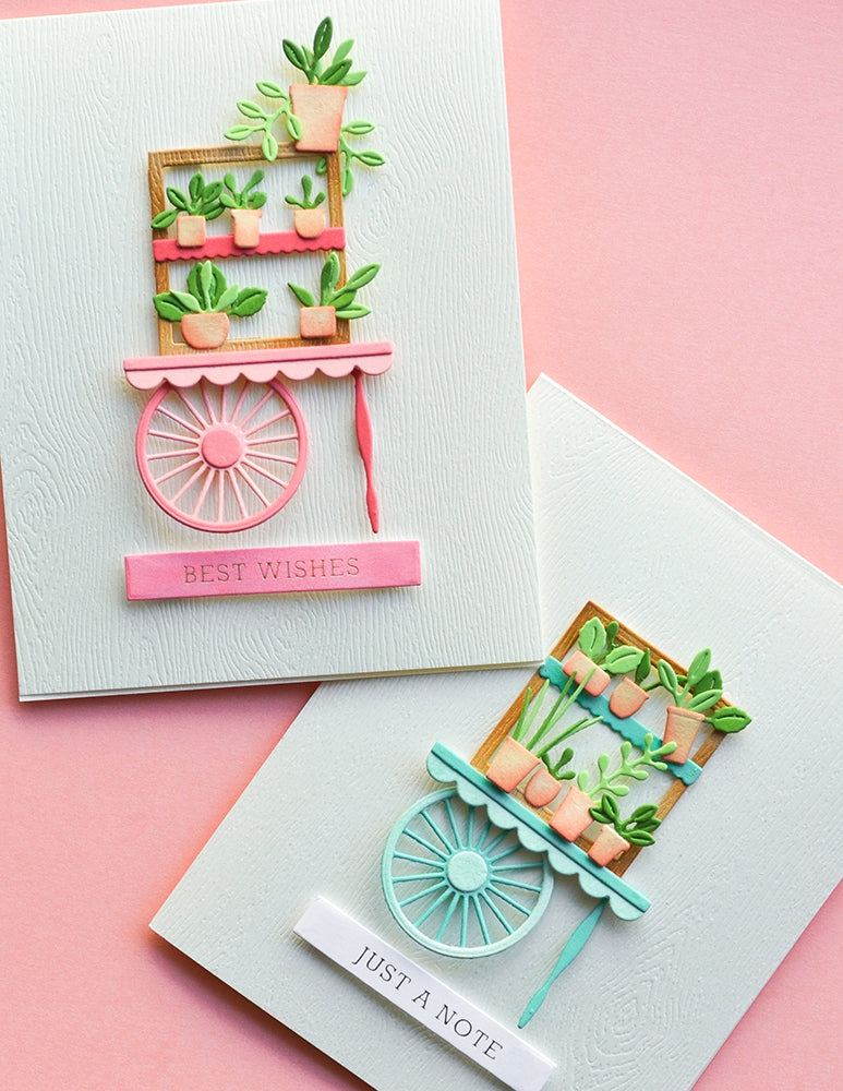 Poppy Stamps Stanzschablone - 2619 Corner Shoppe Wooden Cart