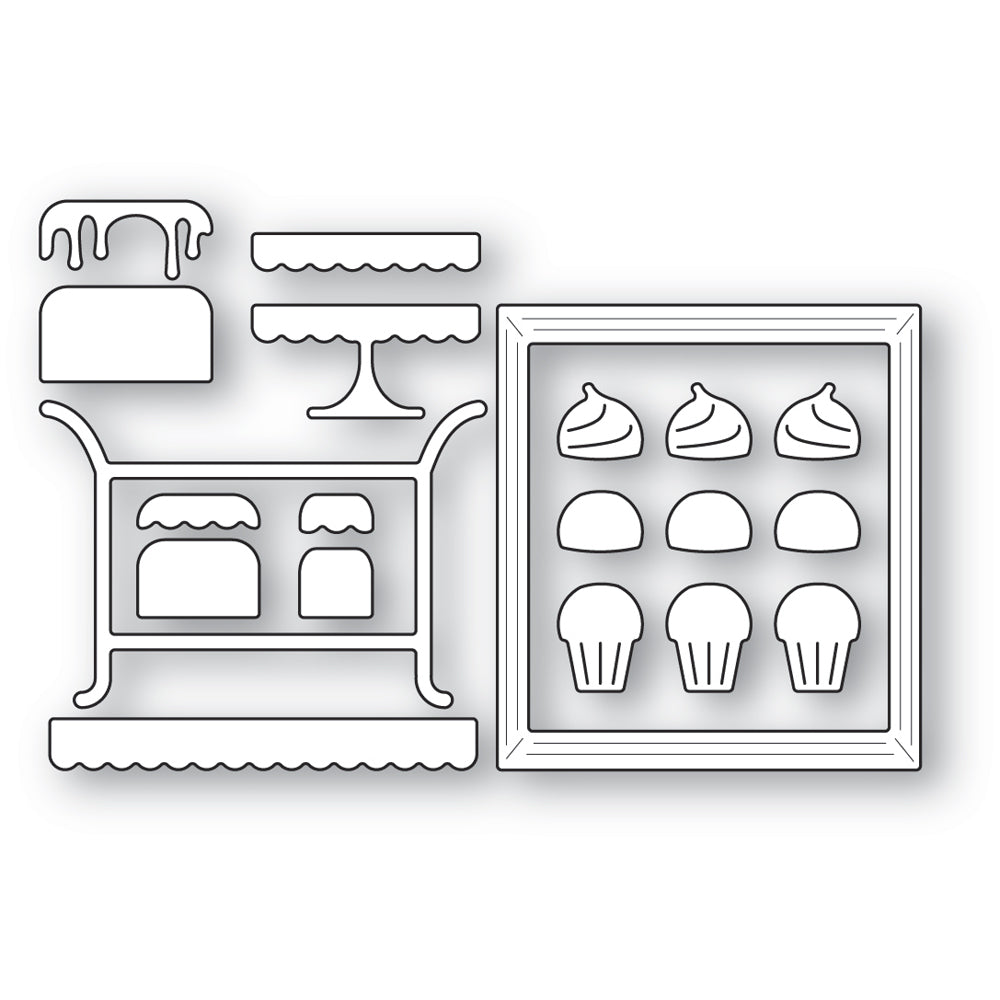 Poppy Stamps Stanzschablone - 2621 Corner Shoppe Dessert Stand
