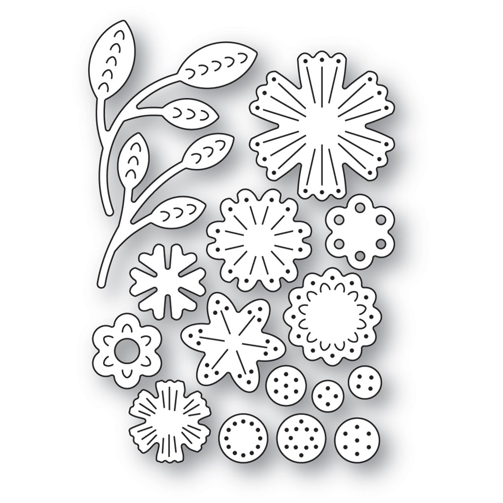 Poppy Stamps Stanzschablone - 2637 Nordic Flower Bunch