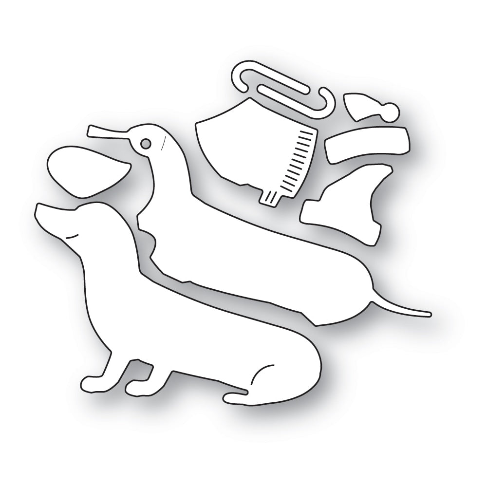 Poppy Stamps Stanzschablone - 2652 Sitting Dachshund