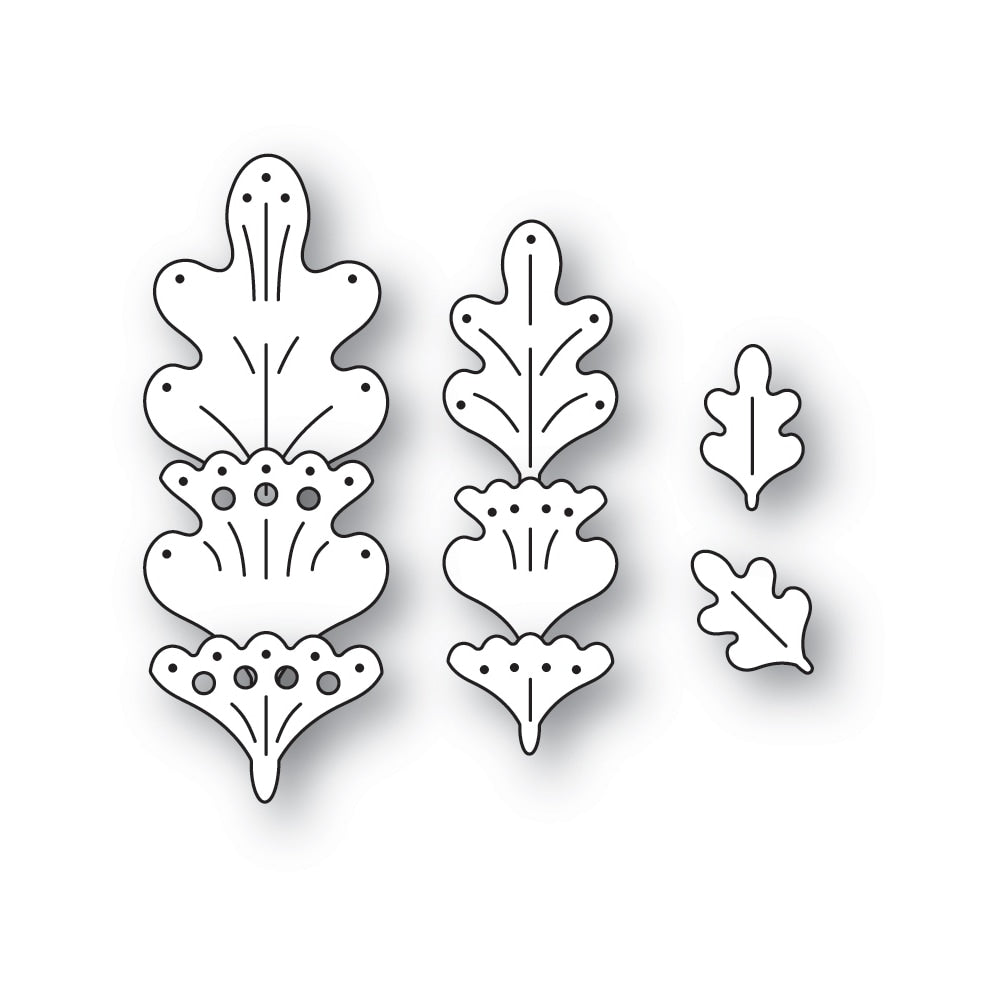 Poppy Stamps Stanzschablone - 2664 Nordic Oak Leaves