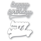 Poppy Stamps Stanzschablone - 2668 Happy Birthday Streamer Script