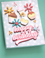 Poppy Stamps Stanzschablone - 2668 Happy Birthday Streamer Script