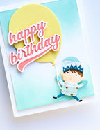 Poppy Stamps Stanzschablone - 2668 Happy Birthday Streamer Script