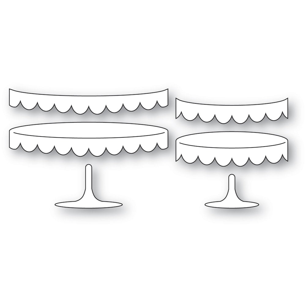 Poppy Stamps Stanzschablone - 2674 Scalloped Dessert Stands