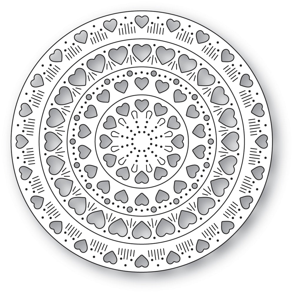 Poppy Stamps Stanzschablone - 2688 Nordic Heart Pattern Rings