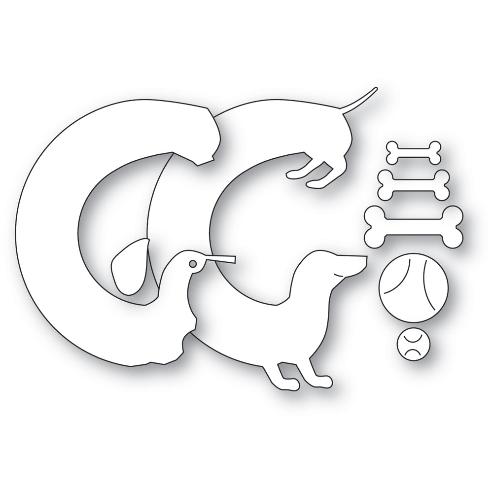 Poppy Stamps Stanzschablone - 2710 Curved Dachshund