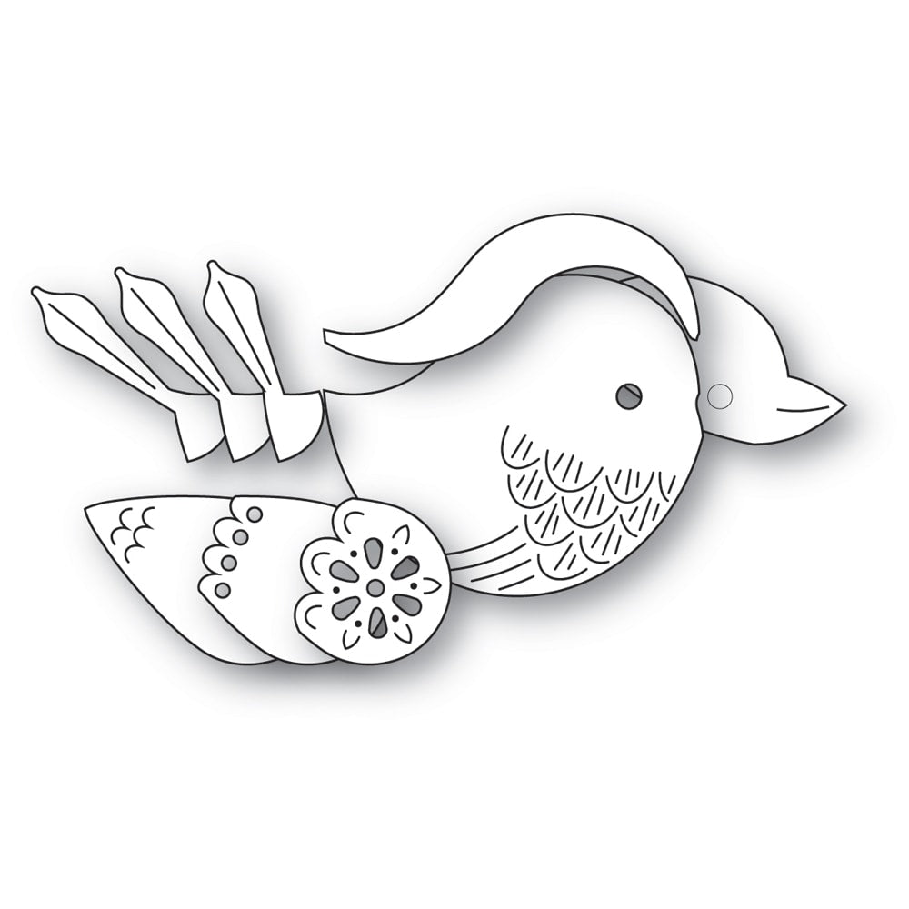 Poppy Stamps Stanzschablone - 2711 Nordic Petalpoint Bird