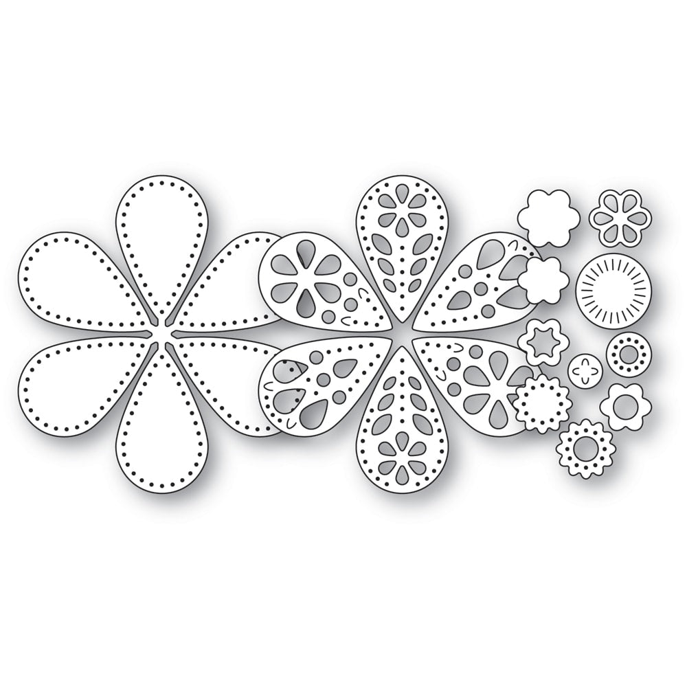 Poppy Stamps Stanzschablone - 2713 Nordic Pretty Petal Flower