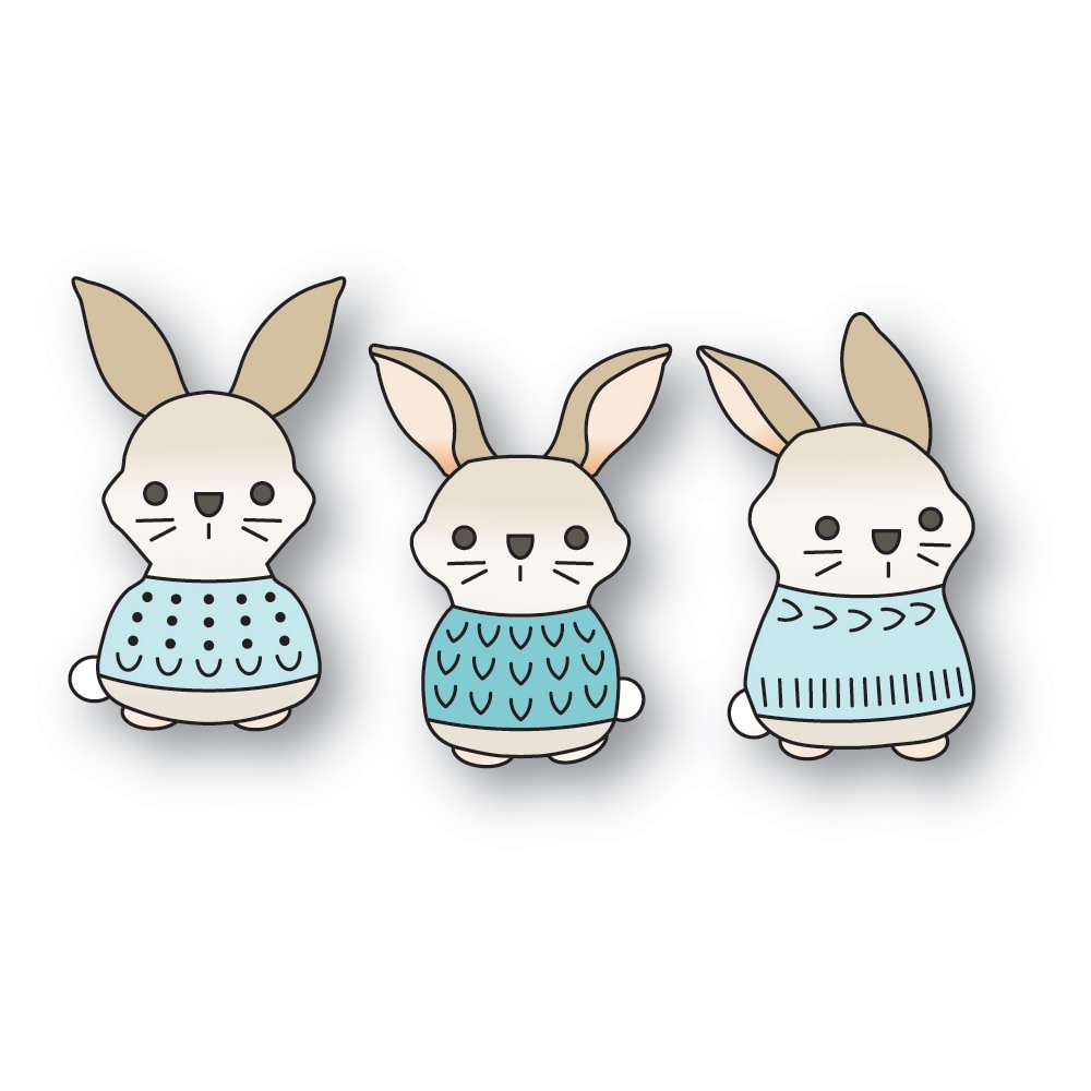 Poppy Stamps Stanzschablone - 2717 Nordic Bunny Trio