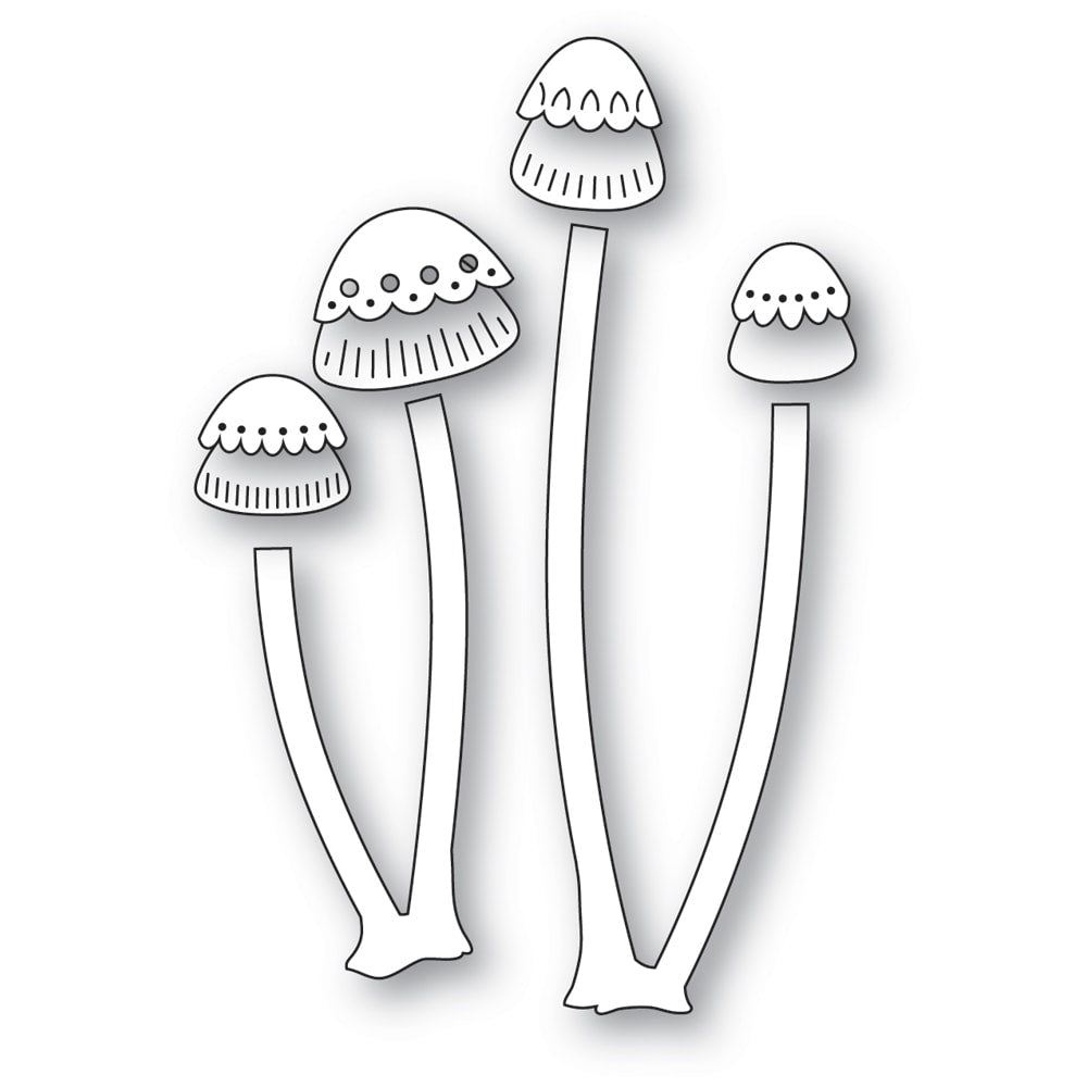 Poppy Stamps Stanzschablone - 2725 Nordic Long Stem Mushrooms