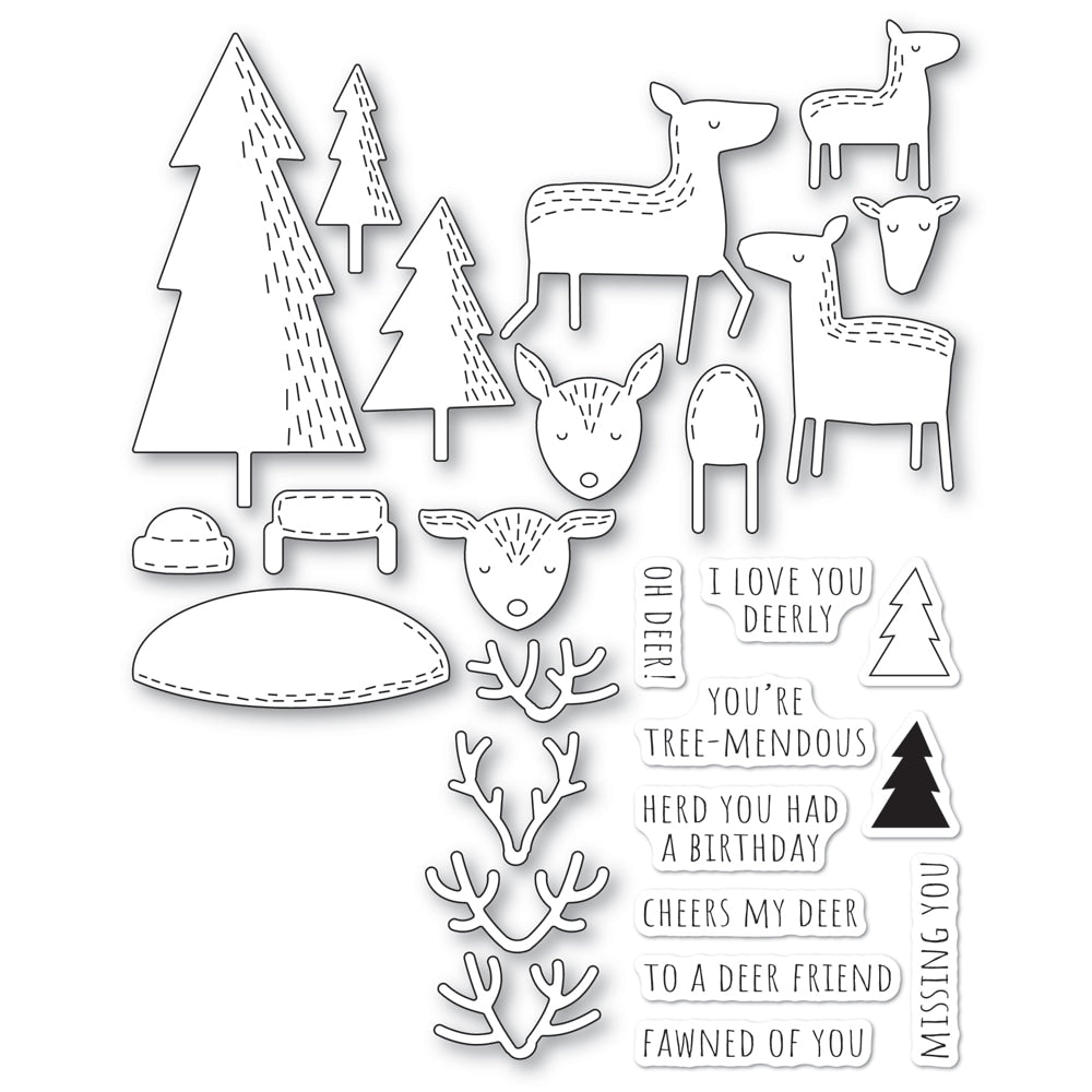 Poppy Stamps Stanzschablone - Whittle Forest Reindeer Kit