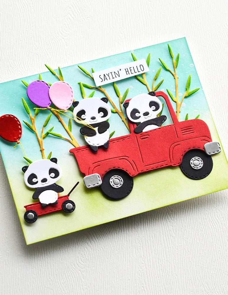 Poppy Stamps Stanzschablone - Whittle Panda Pickup Kit