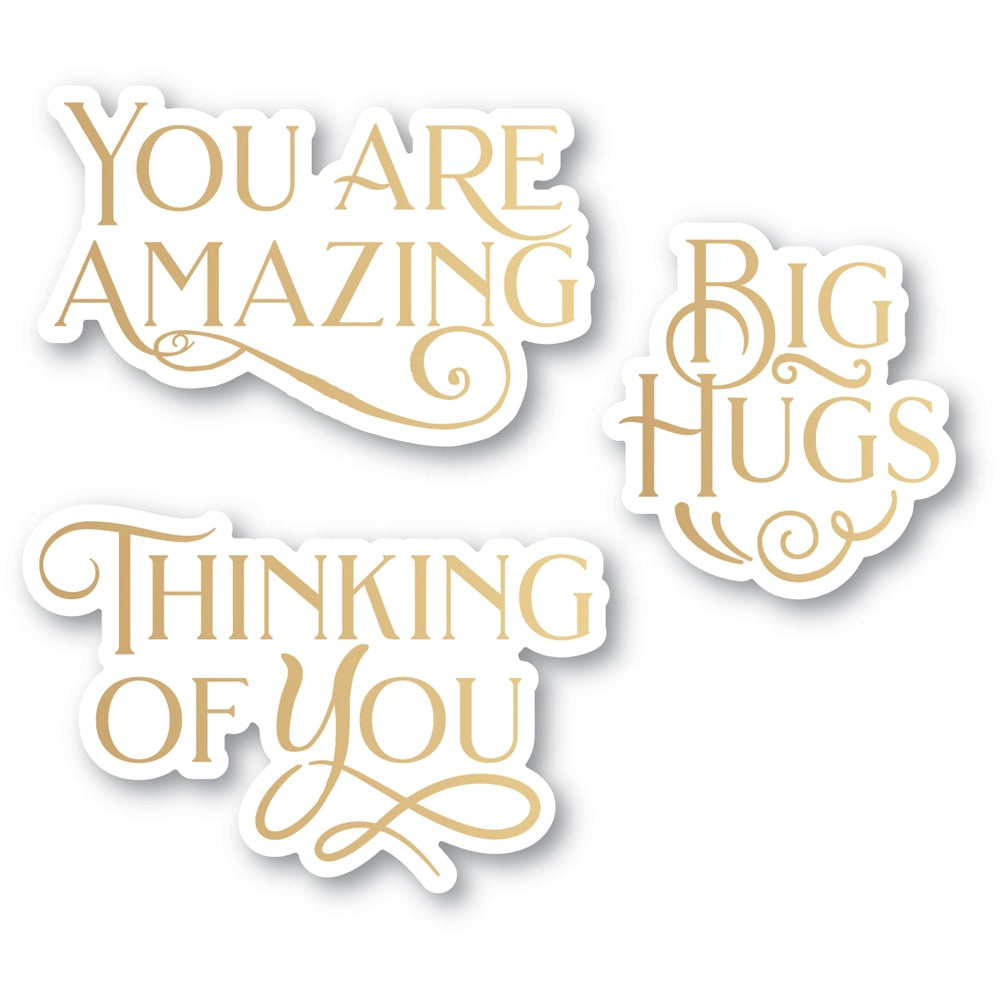 Poppy Stamps Hot Foil Plate - You Are Amazing Poe Script Greetings (inkl. Stanzschablonen)