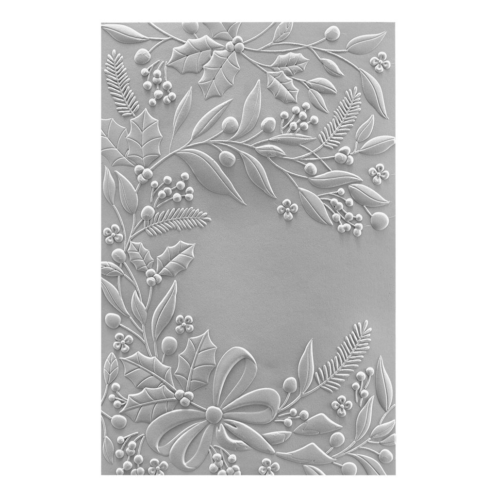 Spellbinders Holiday Floral Swag 3D Embossing Folder GROSS