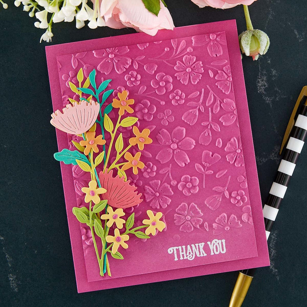 Spellbinders Flower Frenzy 3D Embossing Folder GROSS