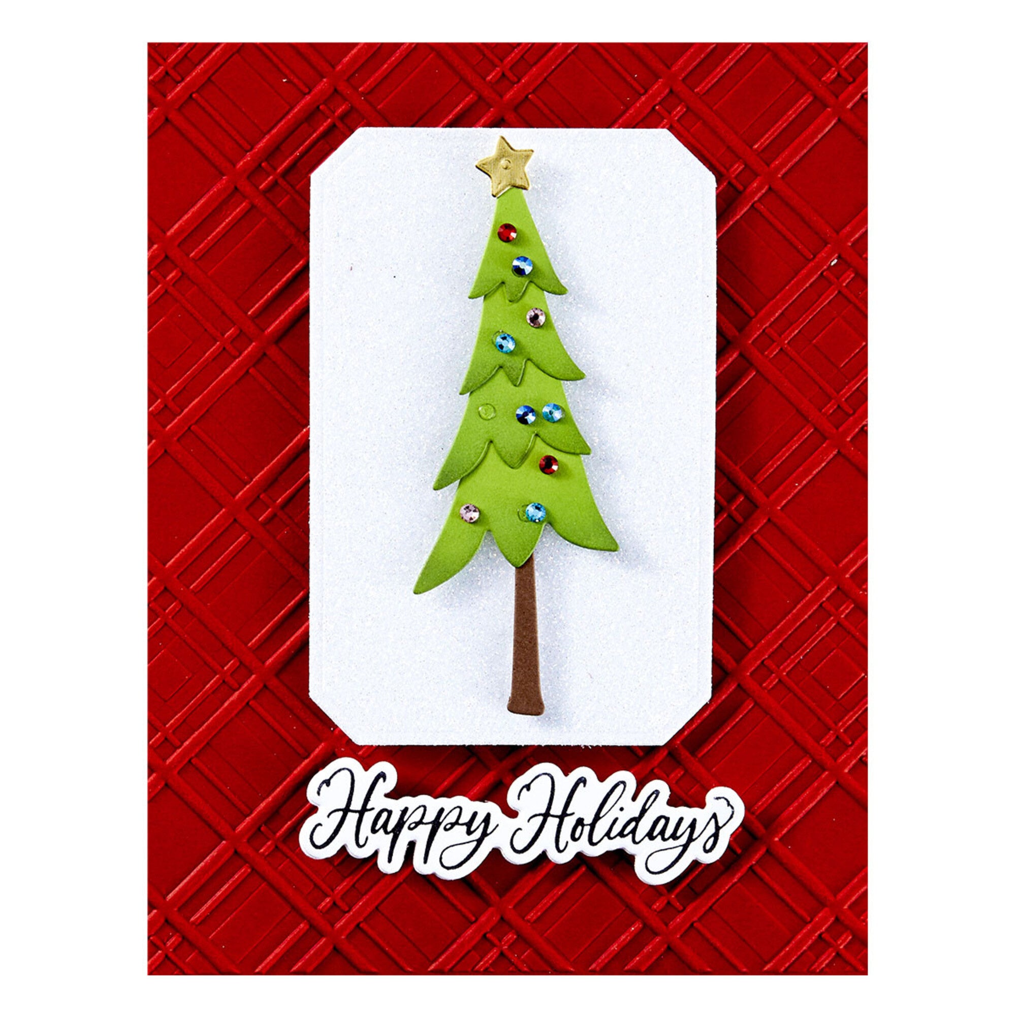 Spellbinders Argyle Plaid 3D Embossing Folder GROSS