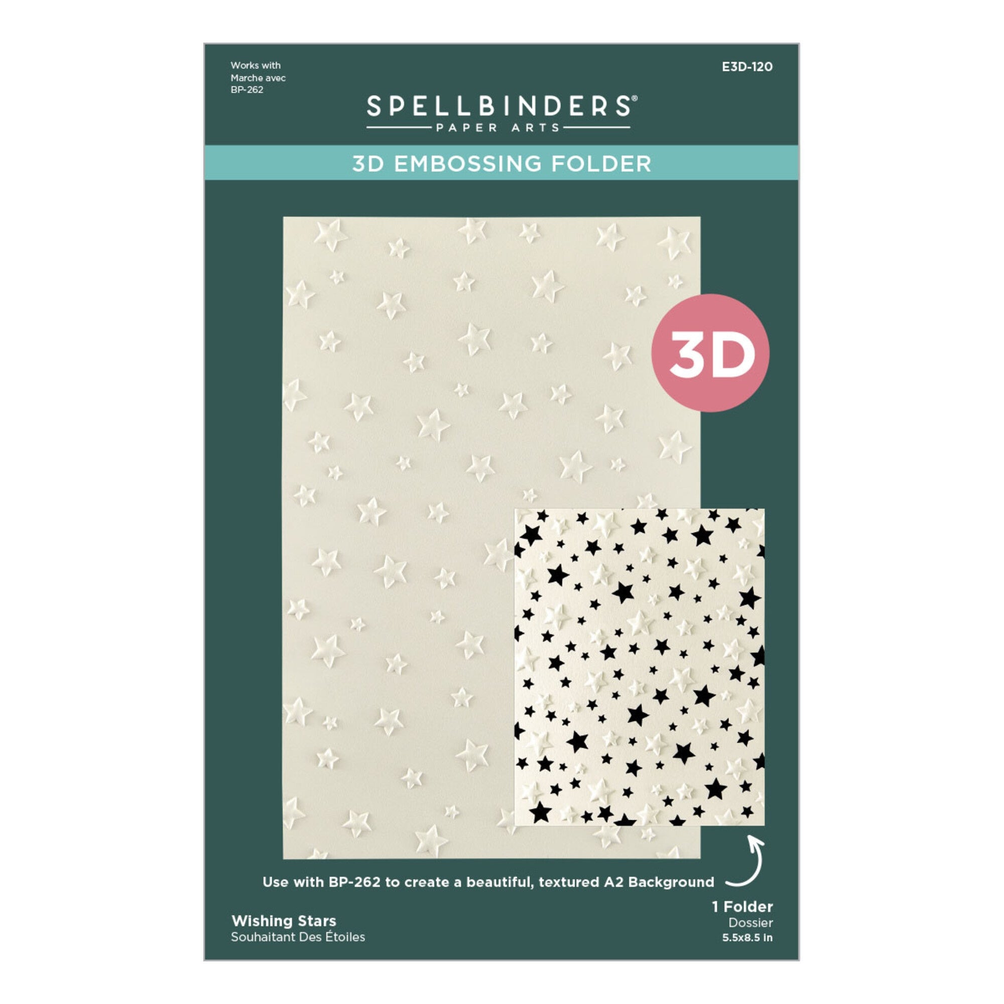Spellbinders Wishing Stars 3D Embossing Folder GROSS