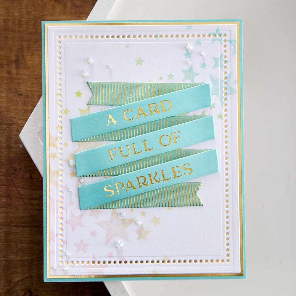 Spellbinders Glimmer Hot Foil Plates - Sentiment Banner  & Die