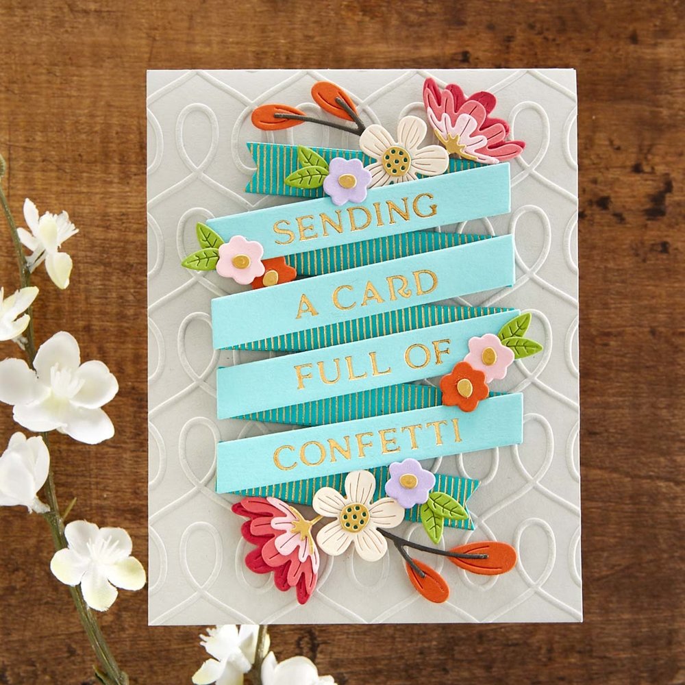 Spellbinders Glimmer Hot Foil Plates - Sentiment Banner  & Die