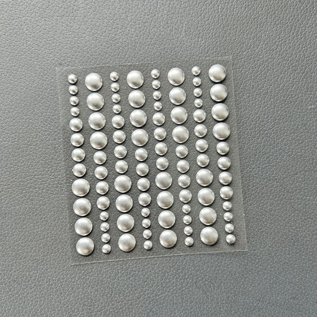 Simple and Basic Adhesive Enamel Dots Metallic Silver Matte (96pcs) / Silber