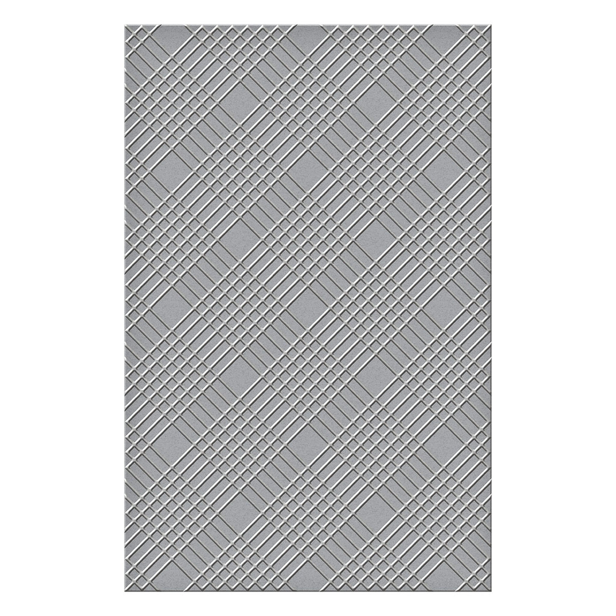 Spellbinders Diamond Plaid Embossing Folder GROSS