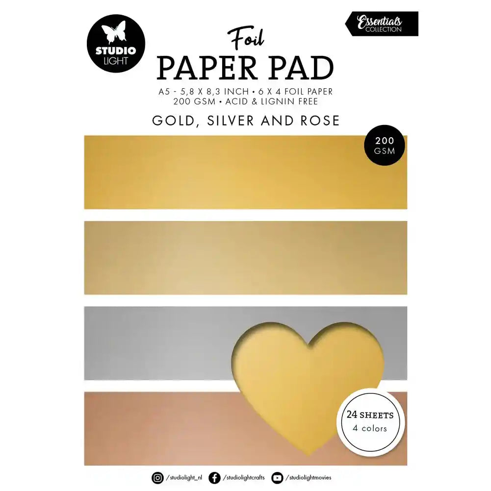 Studio Light Foil Paper Pad - Metallicpapier A5