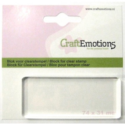 CraftEmotions Acrylblock für Clear Stamps - 7,4 cm x 3,1  cm