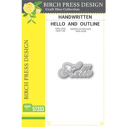 Birch Press Stanzschablone - Handwritten Hello and Outline