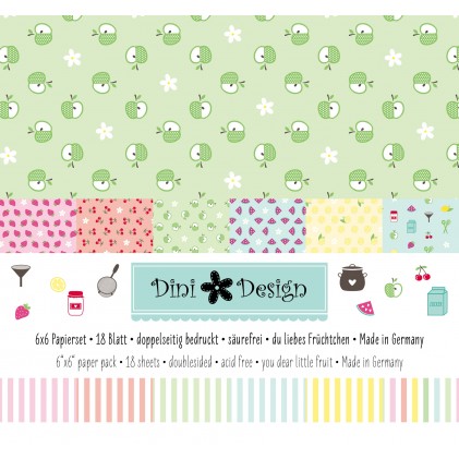 Dini Design 6x6 Papierset Anker-Uni Du liebes Früchtchen