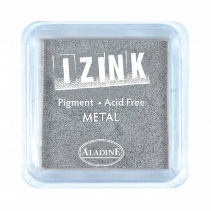 Aladine Izink Pigment-Stempelkissen Midi Metal Silver Silber