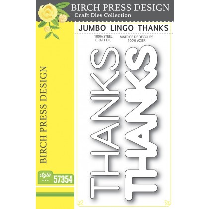 Birch Press Stanzschablone - 57354 Jumbo Lingo Thanks - 35% RABATT