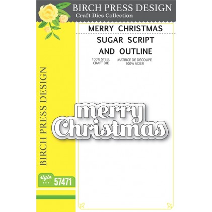 Birch Press Stanzschablone - 57471 Merry Christmas Sugar Script and Outline