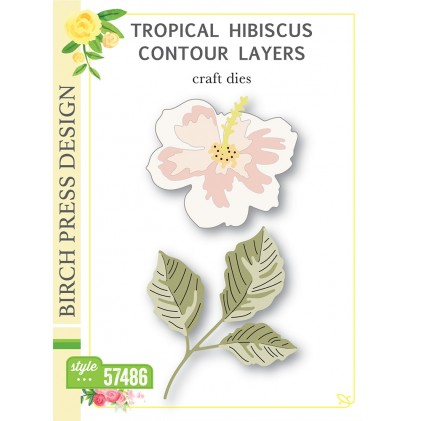 Birch Press Stanzschablone - Tropical Hibiscus Contour Layers