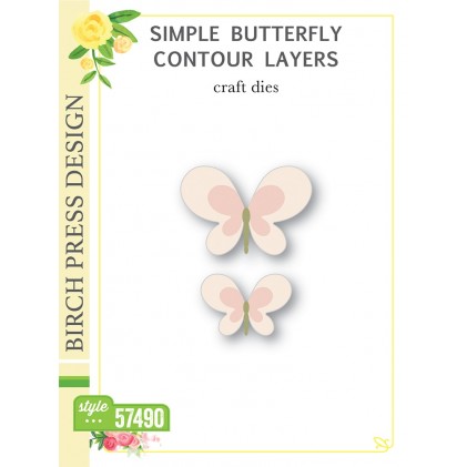 Birch Press Stanzschablone - Simple Butterfly Contour Layers