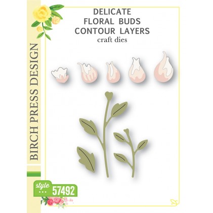 Birch Press Stanzschablone - Delicate Floral Buds Contour Layers