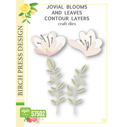 Birch Press Stanzschablone - Jovial Blooms and Leaves Contour Layers