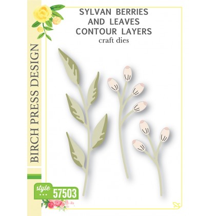 Birch Press Stanzschablone - Sylvan Berries and Leaves Contour Layers